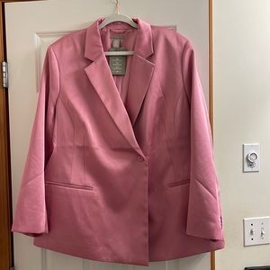 NWT H&M pink satin blazer, size xxl
